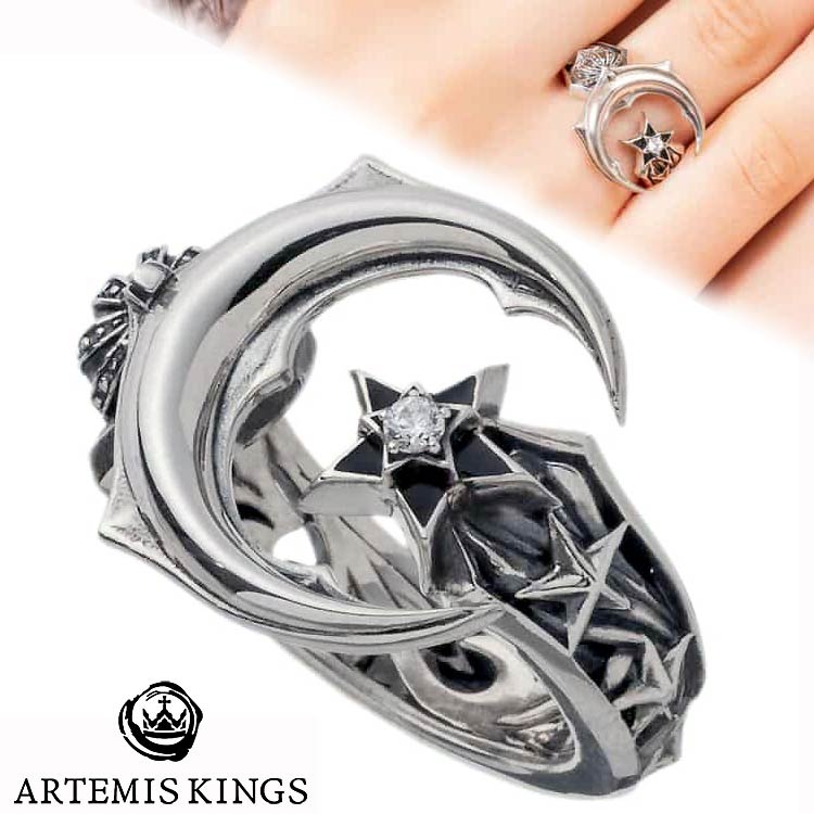【ポイント2倍!マラソン終了まで】 アルテミスキングス ARTEMISKINGS クレセント ムーン シルバー リング 指輪 AKR0071|Baby・Sies(ベイビー・シーズ)