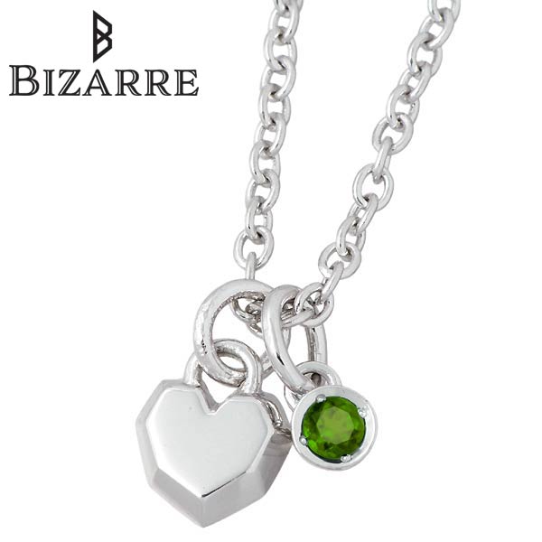 【ポイント2倍!マラソン終了まで】 ビザール BIZARRE ネックレス レディース ペリドット クール シルバー ジュエリー ハート 誕生石 925 スターリングシルバー BNJ004PD|Baby・Sies(ベイビー・シーズ)
