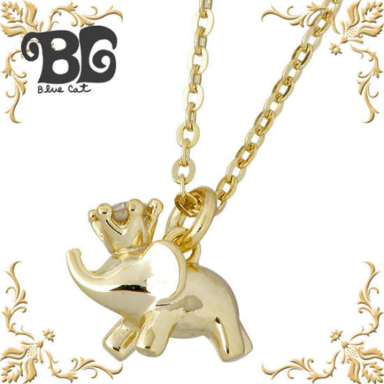 【ポイント2倍！マラソン期間中】 ブルーキャット Blue Cat シルバー ぞう ネックレス アクセサリー ダイヤモンド イエローゴールド シルバー925 スターリングシルバー SPV750-1230