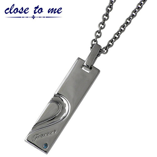 【ポイント2倍!マラソン終了まで】 クロストゥーミー close to me ブルーダイヤモンドプレート型メッセージシルバーネックレス アクセサリー ブラックコーティング メンズペンダントトップ アクセサリー シルバー925 スターリングシルバー SN13-125|Baby・Sies(ベイビー・シーズ)