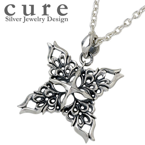 【ポイント2倍!マラソン終了まで】 キュア cure クロス エミット シルバー ネックレス アクセサリー チェーン付き シルバー925 スターリングシルバー CU-PE-046CL100A|Baby・Sies(ベイビー・シーズ)