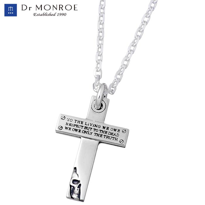 ドクターモンロー Dr MONROE メッセージ クロス シルバー ネックレス アクセサリー メンズ 十字架 スカル FC-276-SV｜Baby・Sies（ベイビー・シーズ）