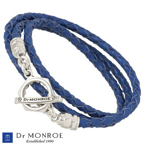 ドクターモンロー Dr MONROE レザー ブレスレット アクセサリー ブルー シルバー925 スターリングシルバー RE-17-SV-BL｜Baby・Sies（ベイビー・シーズ）