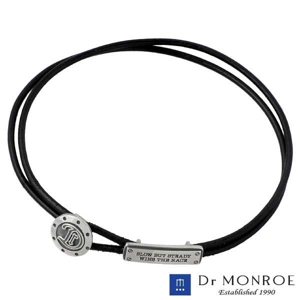 【ポイント2倍!マラソン終了まで】 ドクターモンロー Dr MONROE シルバー レザー ブレスレット アクセサリー メッセージ 牛革 シルバー925 スターリングシルバー RE-20-SV|Baby・Sies(ベイビー・シーズ)
