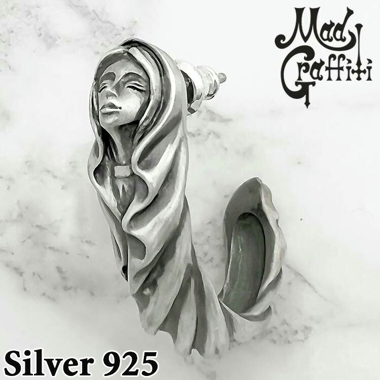 【ポイント2倍！マラソン期間中！】 マッドグラフィティ Mad Graffiti シルバー ピアス バージンマリー L メンズ 1個売り 1P 片耳用 シルバー925 アクセサリー MG-PE-0017