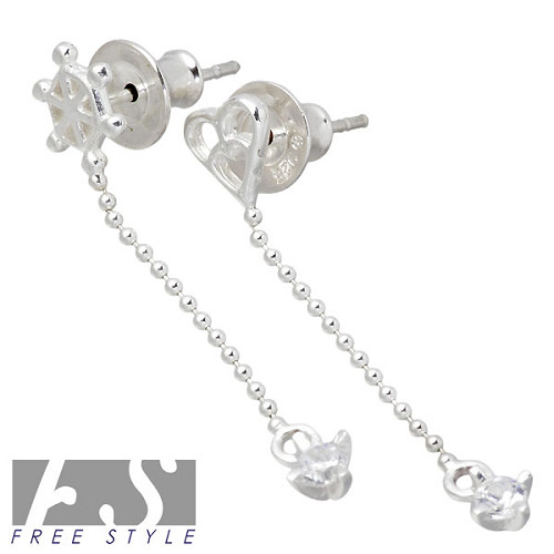 【ポイント2倍！20日まで！】 フリースタイル FREE STYLE ハート デザイン ピアス アクセサリー キュービック 2個売り 両耳用 シルバー925 スターリングシルバー FSE-861