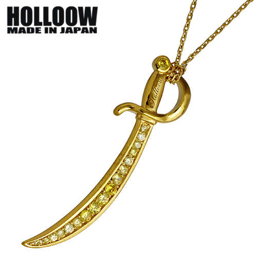 【ポイント2倍!マラソン終了まで】 ホロウ HOLLOOW レフトナイフ シルバー ネックレス アクセサリー チェーン付き ゴールドコーティング キュービック 剣 シルバー925 スターリングシルバー KHP-159LGD|Baby・Sies(ベイビー・シーズ)