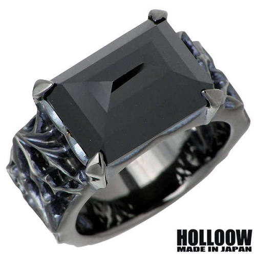 【ポイント2倍！マラソン期間中！】 ホロウ HOLLOOW ロイヤルソーニー シルバー リング ブラックコーティング オニキス 15～25号 指輪 アクセサリー シルバー925 スターリングシルバー KHR-100BK