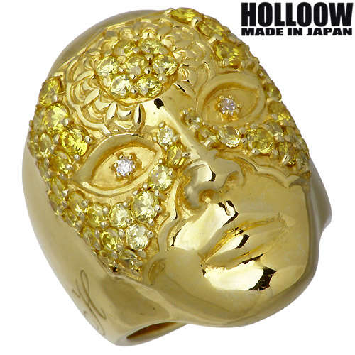 【ポイント2倍！マラソン期間中】 ホロウ HOLLOOW ルシファー シルバー リング ゴールドコーティング キュービック 10～25号 指輪 アクセサリー シルバー925 スターリングシルバー KHR-68GD