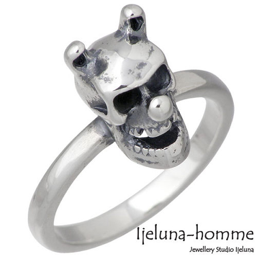 【ポイント2倍！マラソン終了まで】 アイジェルナ オム Ijeluna-homme リアルー スカル シルバー リング 指輪 アクセサリー 1～19号 シルバー925 スターリングシルバー AT-023R｜Baby・Sies（ベイビー・シーズ）
