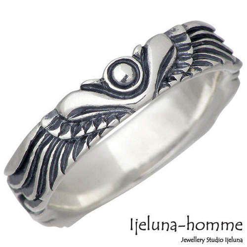 【ポイント2倍!マラソン終了まで】 アイジェルナ オム Ijeluna-homme ウォーター バード シルバー リング 指輪 アクセサリー 9~19号 シルバー925 スターリングシルバー AT-029R|Baby・Sies(ベイビー・シーズ)