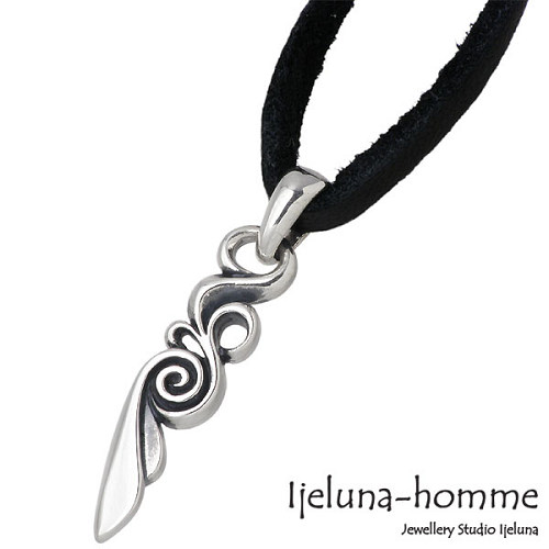 【ポイント2倍！マラソン期間中！】 アイジェルナ オム Ijeluna-homme マントラ シルバー ネックレス アクセサリー 革ヒモ付き シルバー925 スターリングシルバー AT-031P