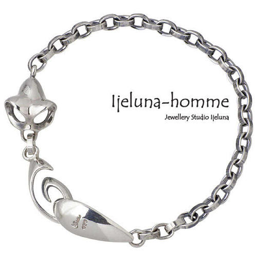 アイジェルナ オム Ijeluna-homme ヘルメット スカル単 シルバー ブレスレット アクセサリー シルバー925 スターリングシルバー AT-036B