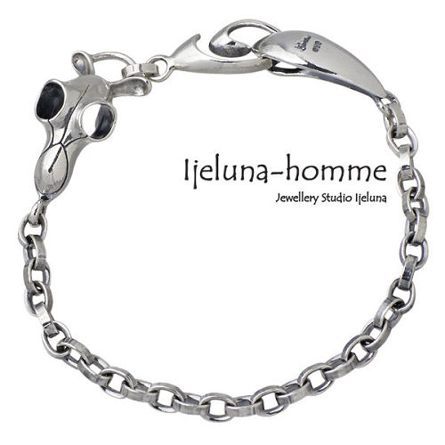アイジェルナ オム Ijeluna-homme ミミタン バッファロー スカル単 シルバー ブレスレット アクセサリー シルバー925 スターリングシルバー AT-038B