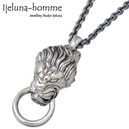 アイジェルナ オム Ijeluna-homme ライオンヘッド シルバー ネックレス アクセサリー チェーン付き シルバー925 スターリングシルバー AT-046N