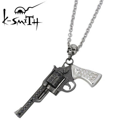 【ポイント2倍！マラソン期間中！】 ケースミス K-SMITH リボルバー マグナム シルバー ネックレス アクセサリー キュービック メンズペンダントトップ アクセサリー スカル シルバー925 スターリングシルバー KI-1280269
