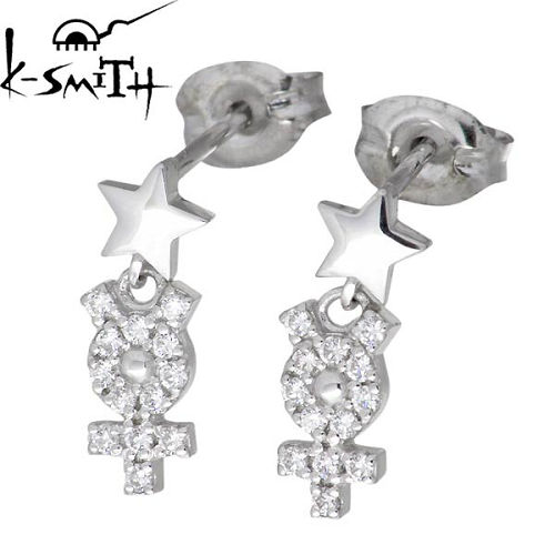 【ポイント2倍!マラソン期間中!】 ケースミス K-SMITH 惑星 シルバー ピアス アクセサリー キュービック 水星 両耳用 シルバー925 スターリングシルバー KS-00158