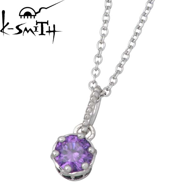 【ポイント2倍！マラソン期間中】 ケースミス K-SMITH キュービック シルバー ネックレス アクセサリー 一粒石 シルバー925 スターリングシルバー KS00246