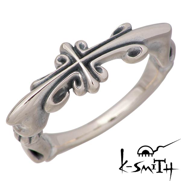 【ポイント2倍!マラソン終了まで】 ケースミス K-SMITH クロス ピンクシルバー リング 十字架 指輪 アクセサリー 12号~15号 シルバー925 スターリングシルバー KSM-142-PSV|Baby・Sies(ベイビー・シーズ)