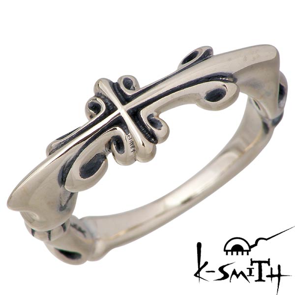 【ポイント2倍！20日まで！】 ケースミス K-SMITH クロス ピンクシルバー リング ピンキー 十字架 指輪 アクセサリー 4号～7号 シルバー925 スターリングシルバー KSM-144-PSV