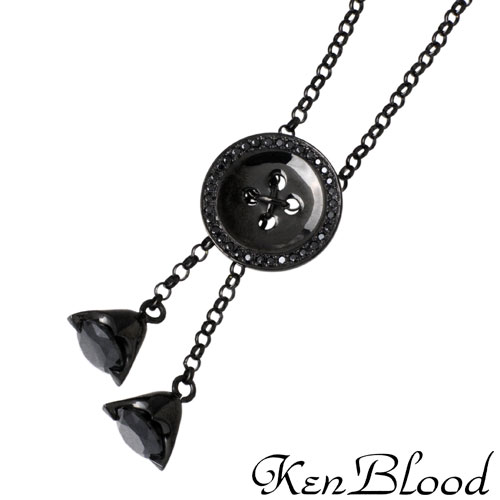 【ポイント2倍！マラソン期間中】 ケンブラッド KEN BLOOD ボタンモチーフ シルバー CZ ネックレス アクセサリー シルバー925 スターリングシルバー KB-KHP-21II-BK