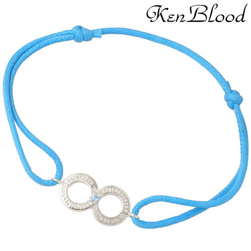 【ポイント2倍!マラソン終了まで】 ケンブラッド KEN BLOOD シルバー コード ブレスレット アクセサリー キュービック ブルー シルバー925 スターリングシルバー KB-KP-326BL|Baby・Sies(ベイビー・シーズ)