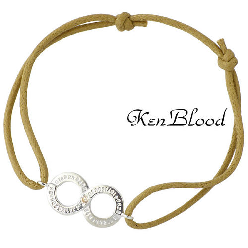 【ポイント2倍!マラソン期間中!】 ケンブラッド KEN BLOOD シルバー コード ブレスレット アクセサリー キュービック ライトブラウン シルバー925 スターリングシルバー KB-KP-326BR