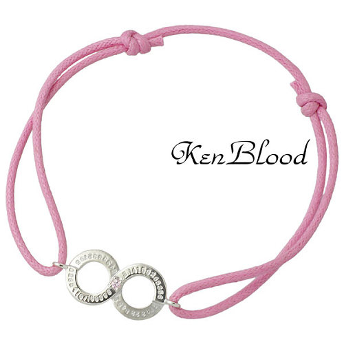 【ポイント2倍！マラソン終了まで】 ケンブラッド KEN BLOOD シルバー コード ブレスレット アクセサリー キュービック ピンク シルバー925 スターリングシルバー KB-KP-326PK｜Baby・Sies（ベイビー・シーズ） 7,975円