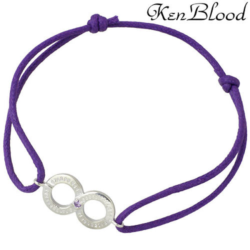 【ポイント2倍!マラソン期間中!】 ケンブラッド KEN BLOOD シルバー コード ブレスレット アクセサリー キュービック パープル シルバー925 スターリングシルバー KB-KP-326PU