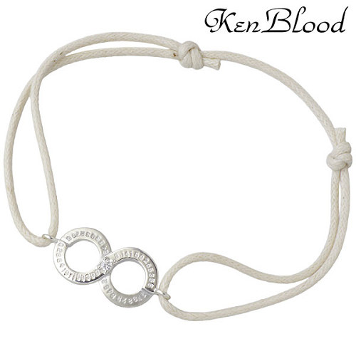 【ポイント2倍!マラソン終了まで】 ケンブラッド KEN BLOOD シルバー コード ブレスレット アクセサリー キュービック ホワイト シルバー925 スターリングシルバー KB-KP-326WH|Baby・Sies(ベイビー・シーズ)