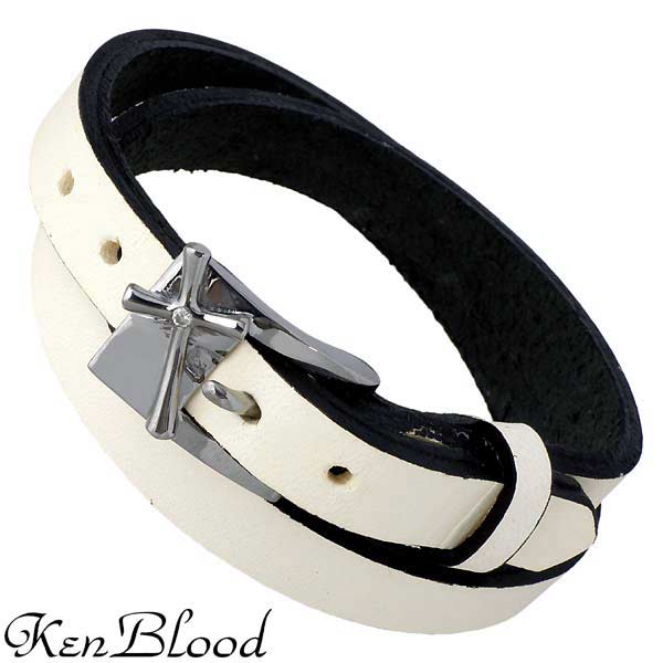 ケンブラッド KEN BLOOD レザー & シルバー ブレスレット アクセサリー シルバー925 スターリングシルバー KB-KP-86WT｜Baby・Sies（ベイビー・シーズ）