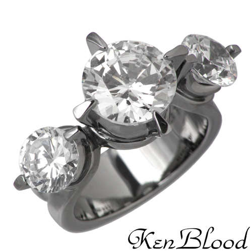 【ポイント2倍！マラソン終了まで】 ケンブラッド KEN BLOOD 3キュービック シルバー リング ブラック キュービック 7号～23号 指輪 アクセサリー CZ シルバー925 スターリングシルバー KB-KR-159BK｜Baby・Sies（ベイビー・シーズ）