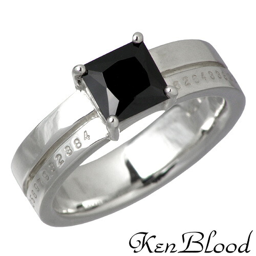 【ポイント2倍!マラソン終了まで】 ケンブラッド KEN BLOOD スクエア キュービック シルバー リング ブラック 7号~23号 指輪 アクセサリー BKCZ シルバー925 スターリングシルバー KB-KR-160SV|Baby・Sies(ベイビー・シーズ)
