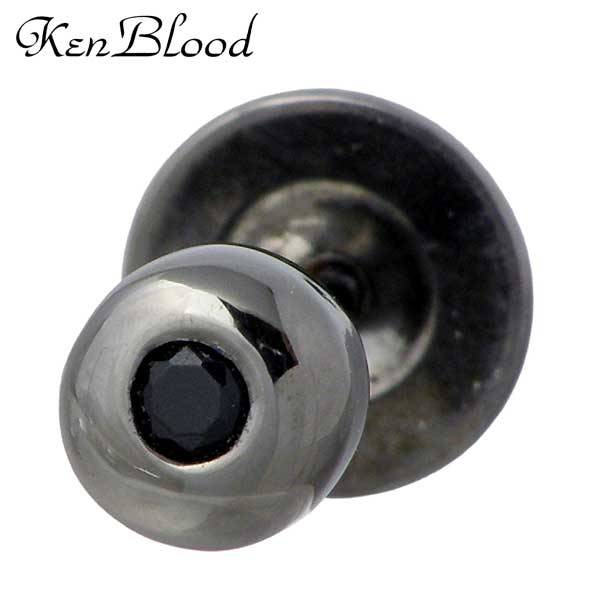 【ポイント2倍!マラソン期間中!】 ケンブラッド KEN BLOOD オニキス シルバー ピアス アクセサリー ブラック 1個売り 片耳用 シルバー925 スターリングシルバー KP-396BK-OX
