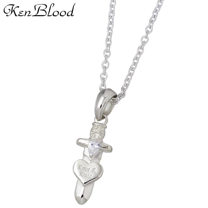 【ポイント2倍！マラソン期間中！】 ケンブラッド KEN BLOOD シルバー ネックレス アクセサリー ハート キュービック メンズ レディース KP-472N