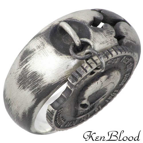 ケンブラッド KEN BLOOD フィロソフィー シルバー リング スカル コイン 指輪 アクセサリー 15～23号 シルバー925 スターリングシルバー KR-231AtSV