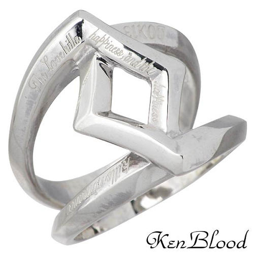 ケンブラッド KEN BLOOD クロス ローズ シルバー リングA ブラック 指輪 アクセサリー 15～25号 シルバー925 スターリングシルバー KR-245A-SV