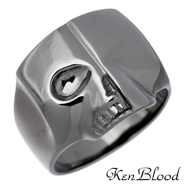 【ポイント2倍!マラソン終了まで】 ケンブラッド KEN BLOOD スカル シルバー リング ブラック 指輪 アクセサリー ドクロ 9~21号 シルバー925 スターリングシルバー KR-267BK|Baby・Sies(ベイビー・シーズ)