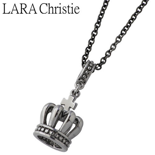 【ポイント2倍！20日まで！】 ララクリスティー LARA Christie ラコロナ シルバー ネックレス アクセサリー ブラック クラウン BLACK Label シルバー925 スターリングシルバー LA-P5721-B