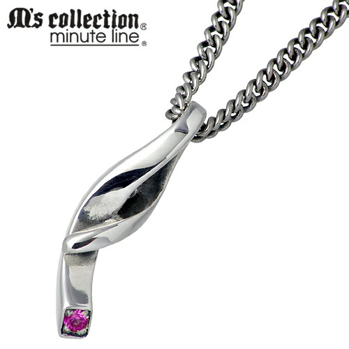 【ポイント2倍！マラソン期間中！】 エムズコレクション M's collection ルビー シンセティック シルバー ネックレス アクセサリー レディース シルバー925 スターリングシルバー RYO-176RBG