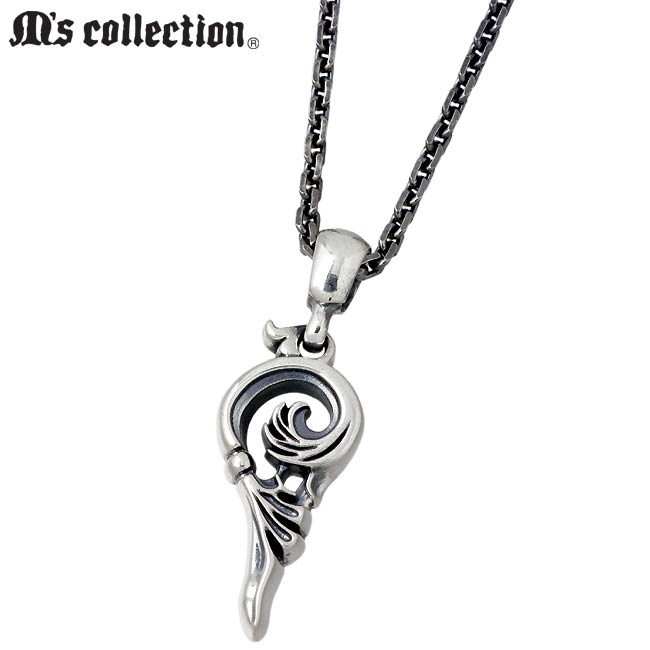 【ポイント2倍!マラソン期間中】 エムズコレクション M's collection フェザー シルバー ネックレス アクセサリー メンズ ウイング 羽根 XP-089