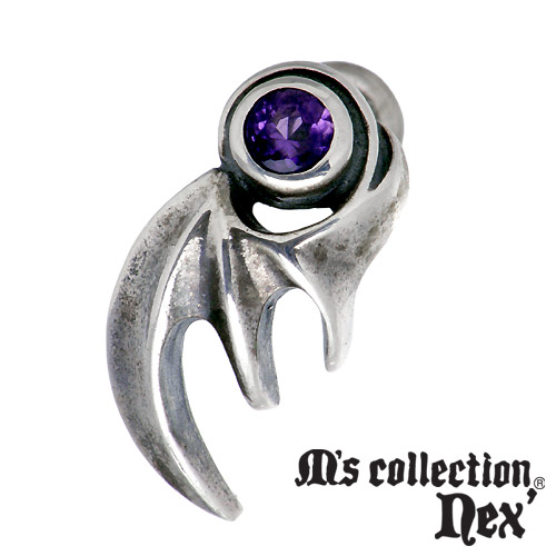 【ポイント2倍！マラソン終了まで】 エムズコレクション M's collection ストーン スタッド シルバー ピアス アクセサリー 1個売り 片耳用 ウィング 翼 シルバー925 スターリングシルバー X0021｜Baby・Sies（ベイビー・シーズ）