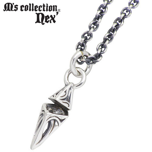 【ポイント2倍！マラソン期間中！】 エムズコレクション M's collection ネックレス レディース シルバー ジュエリー クリアキュービック チェーン付き 925 スターリングシルバー X0210CZ