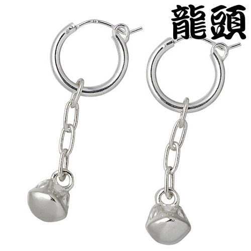 龍頭 RYUZU ぶらさ蛙 シルバー ピアス アクセサリー 2ヶ フープ 2個売り 両耳用 シルバー925 スターリングシルバー シルバー950 RYUZU-PI-9-2P｜Baby・Sies（ベイビー・シーズ）