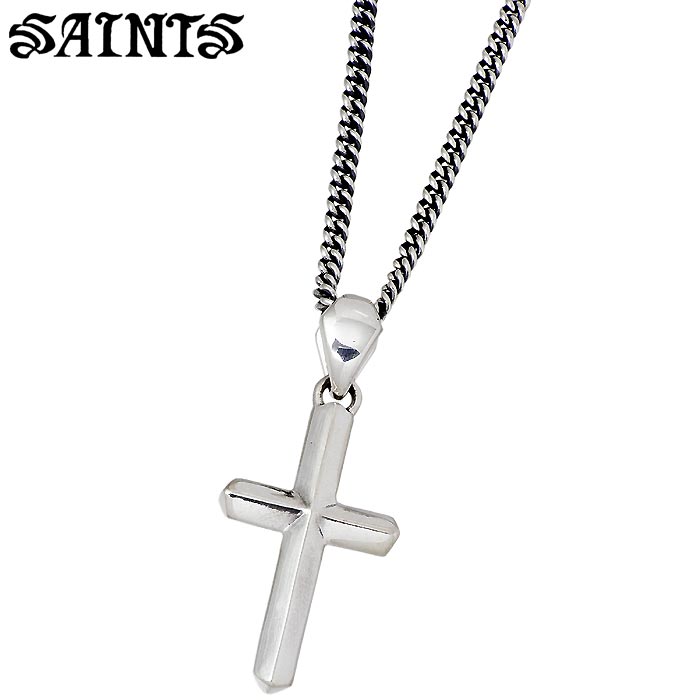 【ポイント2倍！マラソン終了まで】 セインツ SAINTS シルバー ネックレス アクセサリー シンプルエッジ クロス メンズ 十字架 SSP-807SV｜Baby・Sies（ベイビー・シーズ）