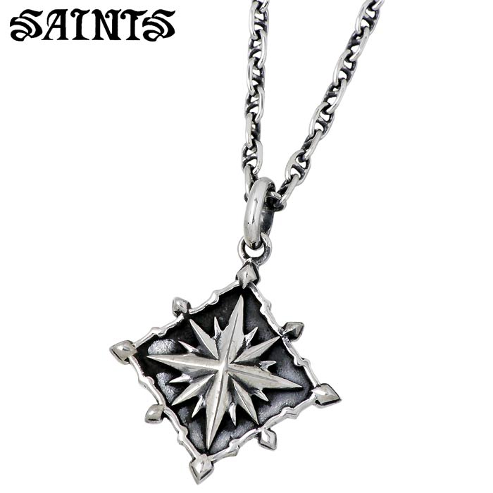 【ポイント2倍！マラソン期間中！】 セインツ SAINTS コンパス シルバー ネックレス アクセサリー メンズ SSP3-256