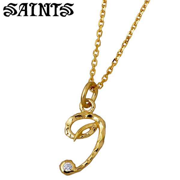 【ポイント2倍！マラソン期間中！】 セインツ SAINTS イニシャル シルバー ネックレス アクセサリー I レディース キュービック ゴールド シルバー925 スターリングシルバー SSP4-258GD-I