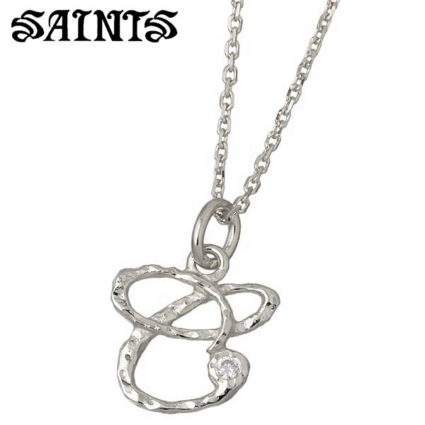 セインツ SAINTS イニシャル シルバー ネックレス アクセサリー C レディース キュービック シルバー925 スターリングシルバー SSP4-258SV-C