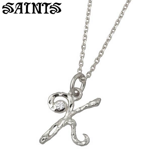 セインツ SAINTS イニシャル シルバー ネックレス アクセサリー K レディース キュービック シルバー925 スターリングシルバー SSP4-258SV-K