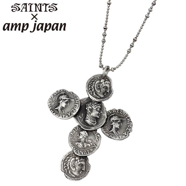 【ポイント2倍！20日まで！】 セインツ×アンプジャパン SAINTS X amp japan ギリシャ コイン クロス ネックレス アクセサリー メンズ 十字架 SSP6-02